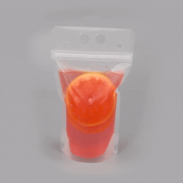 Bag Tek 17 oz Clear Plastic Drink Pouch - Double Zipper - 5" x 9" - 100 count box
