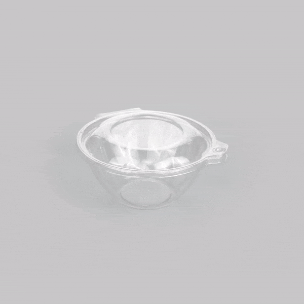Tamper Tek 32 oz Round Clear Plastic Bowl - with Hinged Lid, Tamper-Evident - 7" x 7" x 3 1/2" - 100 count box