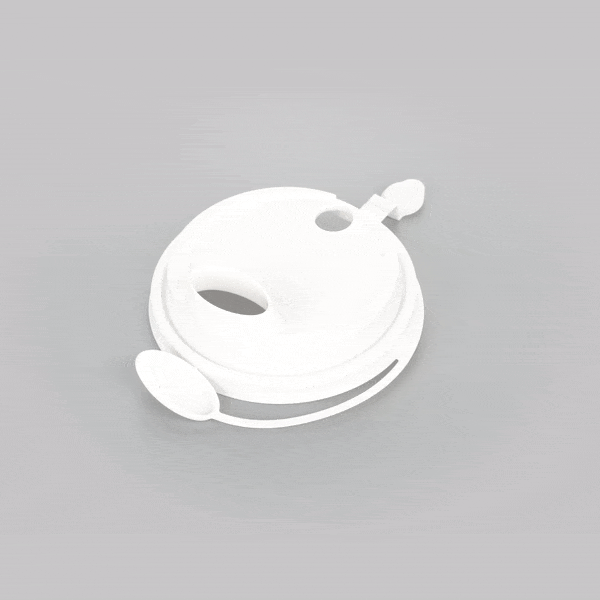 Bev Tek White Plastic 2-in-1 Straw or Sippy Cup Lid - with Two Plugs, Fits 12, 16 and 24 oz - 25 count box