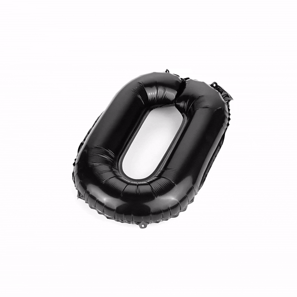 Balloonify Black Mylar Number 0 Balloon - 16" - 1 count box