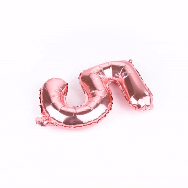 Balloonify Rose Gold Mylar Number 5 Balloon - 16" - 1 count box