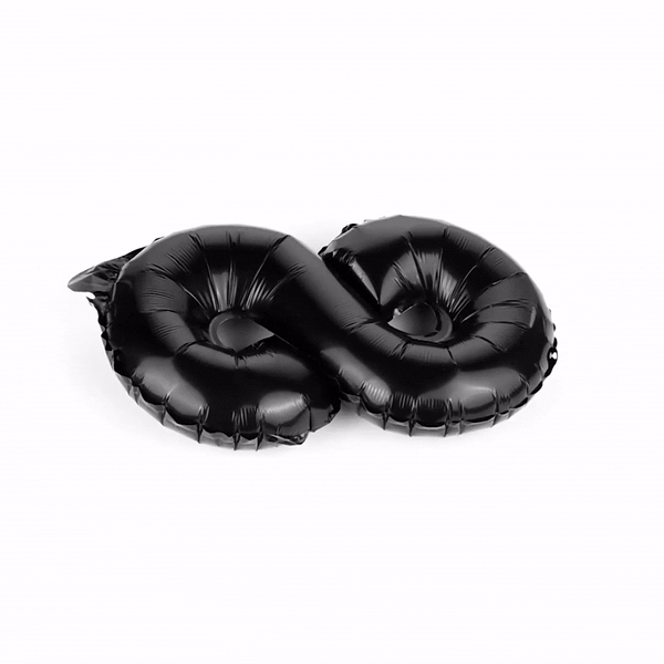 Balloonify Black Mylar Number 8 Balloon - 16" - 1 count box