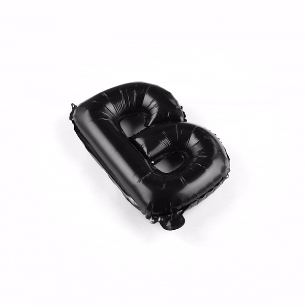 Balloonify Black Mylar Letter B Balloon - 16" - 1 count box