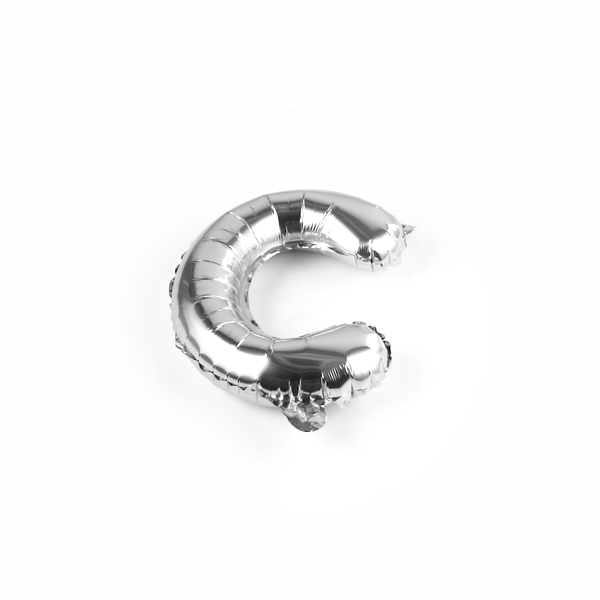 Balloonify Silver Mylar Letter C Balloon - 16" - 1 count box