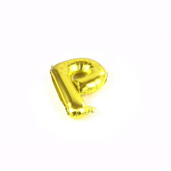 Balloonify Gold Mylar Letter P Balloon - 16" - 1 count box