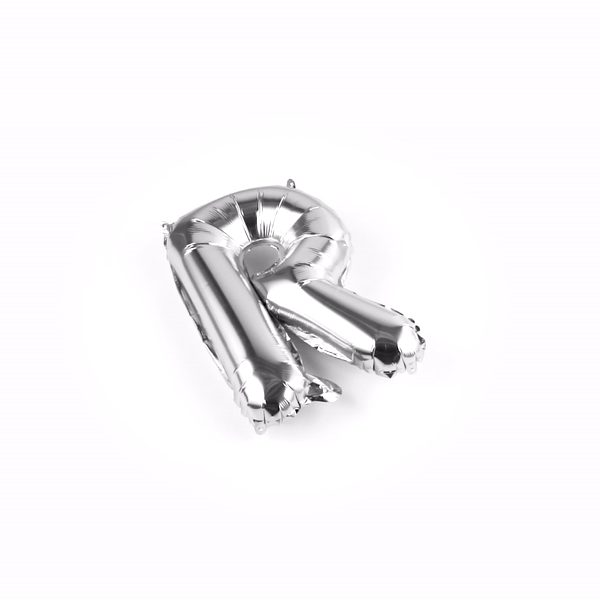 Balloonify Silver Mylar Letter R Balloon - 16" - 1 count box