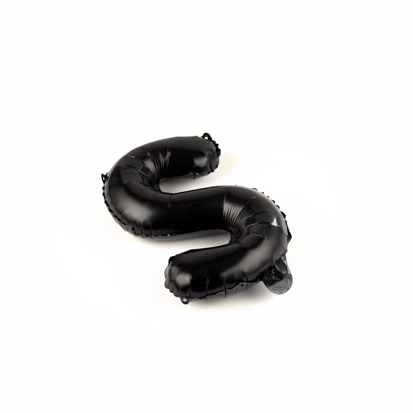 Balloonify Black Mylar Letter S Balloon - 16" - 1 count box