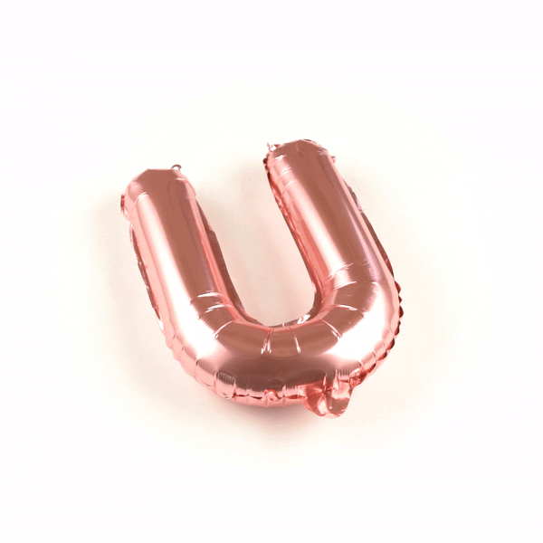 Balloonify Rose Gold Mylar Letter U Balloon - 16" - 1 count box