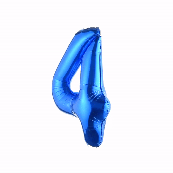 Balloonify Blue Mylar Number 4 Balloon - 40" - 1 count box