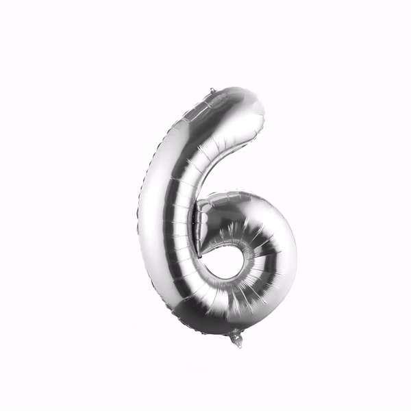 Balloonify Silver Mylar Number 6 Balloon - 40" - 1 count box