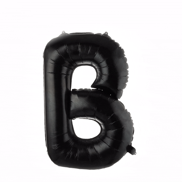 Balloonify Black Mylar Letter B Balloon - 40" - 1 count box