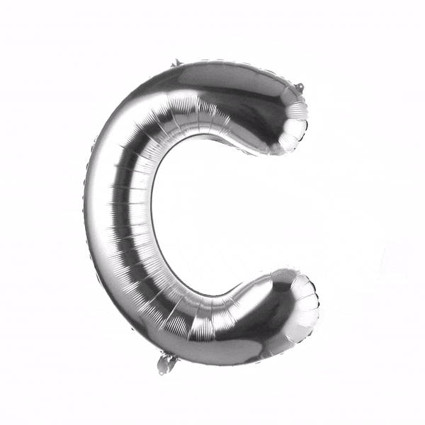 Balloonify Silver Mylar Letter C Balloon - 40" - 1 count box