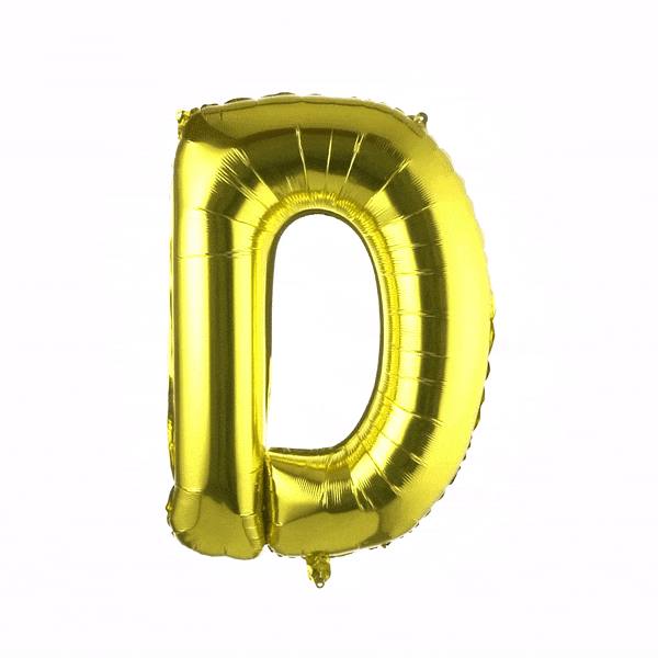 Balloonify Gold Mylar Letter D Balloon - 40" - 1 count box