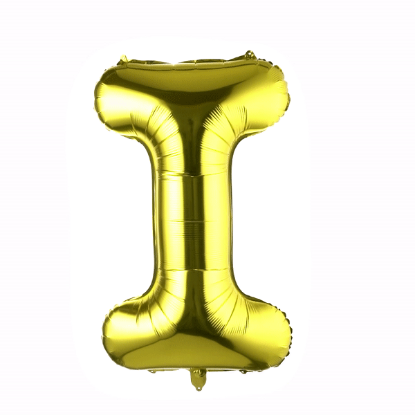 Balloonify Gold Mylar Letter I Balloon - 40" - 1 count box