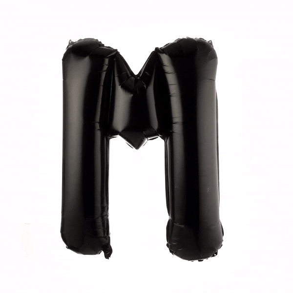 Balloonify Black Mylar Letter M Balloon - 40" - 1 count box