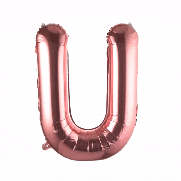 Balloonify Rose Gold Mylar Letter U Balloon - 40" - 1 count box