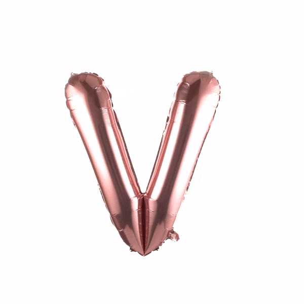 Balloonify Rose Gold Mylar Letter V Balloon - 40" - 1 count box