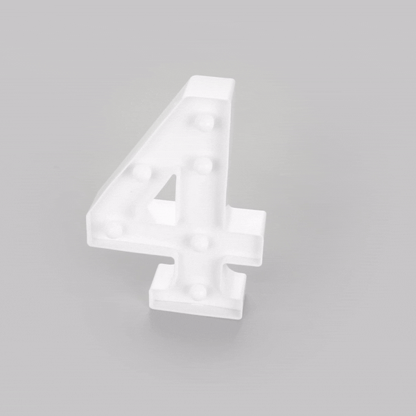 Illumify White LED Marquee Number 4 Sign - 8 3/4" - 1 count box