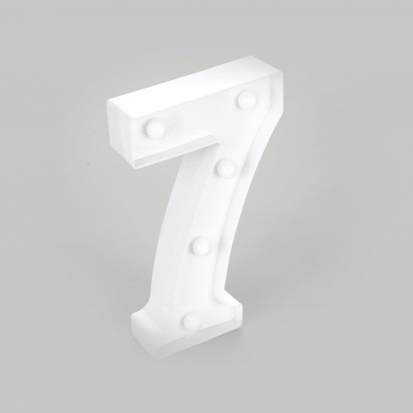 Illumify White LED Marquee Number 7 Sign - 8 3/4" - 1 count box
