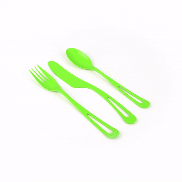 Basic Nature Green CPLA Plastic Cutlery Set - Heat-Resistant, Compostable - 7 1/2" - 290 count box
