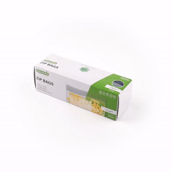 Bag Tek 1 qt Clear Plastic Zip Bag - Double Zipper, Write-On Label, BPA-Free - 7 1/2" x 7" - 1000 count box
