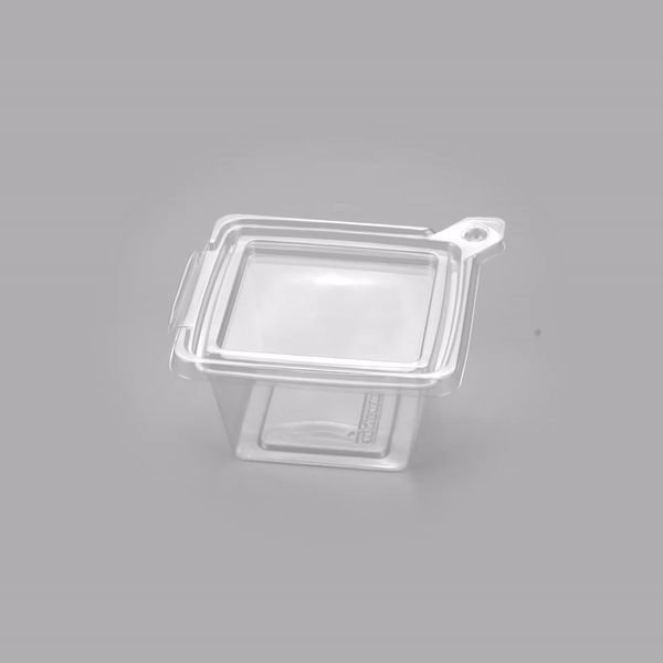 Tamper Tek 12 oz Square Clear Plastic Salad Bowl - with Lid, Tamper-Evident - 4 3/4" x 4 1/2" x 2 1/4" - 100 count box