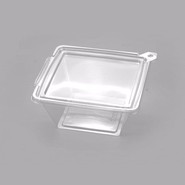 Tamper Tek 48 oz Square Clear Plastic Salad Bowl - with Lid, Tamper-Evident - 7 1/2" x 7 1/4" x 3 1/4" - 100 count box