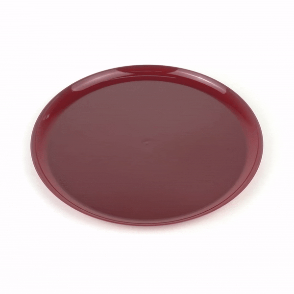 Moderna Round Burgundy Plastic Plate - 10 3/4" x 10 3/4" x 1/2" - 40 count box