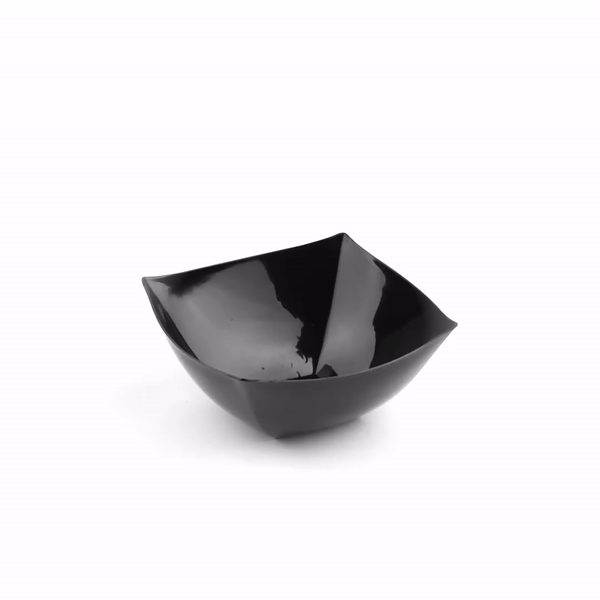 Moderna 8 oz Square Black Plastic Bowl - 4 1/2" x 4 1/2" x 2" - 10 count box
