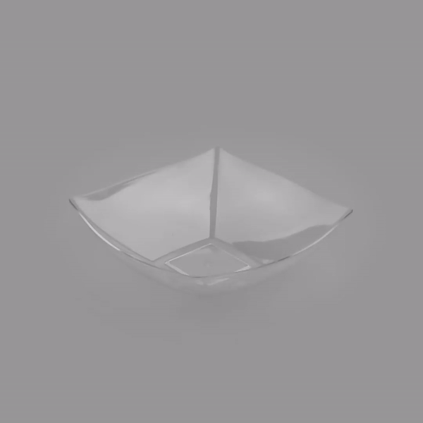 Moderna 32 oz Square Clear Plastic Bowl - 7 3/4" x 7 3/4" x 2 1/4" - 100 count box