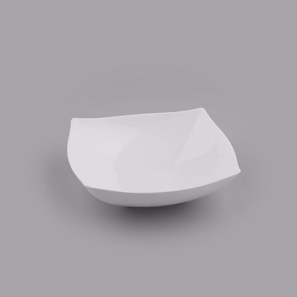 Moderna 32 oz Square White Plastic Bowl - 7 3/4" x 7 3/4" x 2 1/4" - 10 count box