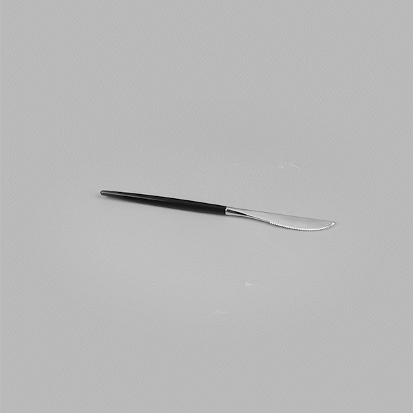 Moderna Silver Plastic Knife - with Black Handle - 7 3/4" - 50 count box