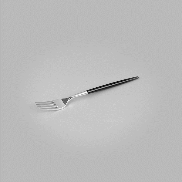 Moderna Silver Plastic Fork - with Black Handle - 7 1/2" - 50 count box
