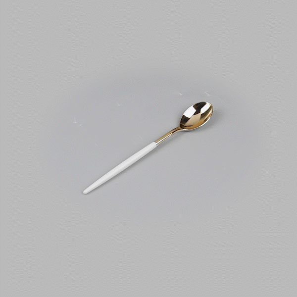 Moderna Gold Plastic Spoon - with White Handle - 7 3/4" - 50 count box