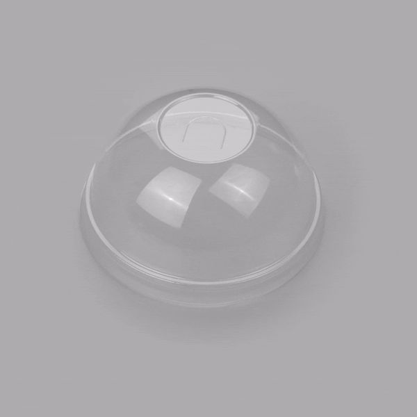 Sustain Clear PLA Plastic Cold Cup Dome Lid - Fits 9, 12, 16, 20 and 22 oz, Compostable - 50 count box