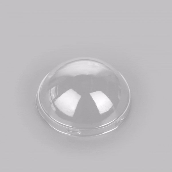 Panificio Round Clear Plastic Dome Lid - Fits 3.5 oz Foil Paper Baking Cup - 2 3/4" x 2 3/4" x 1 1/2" - 50 count box