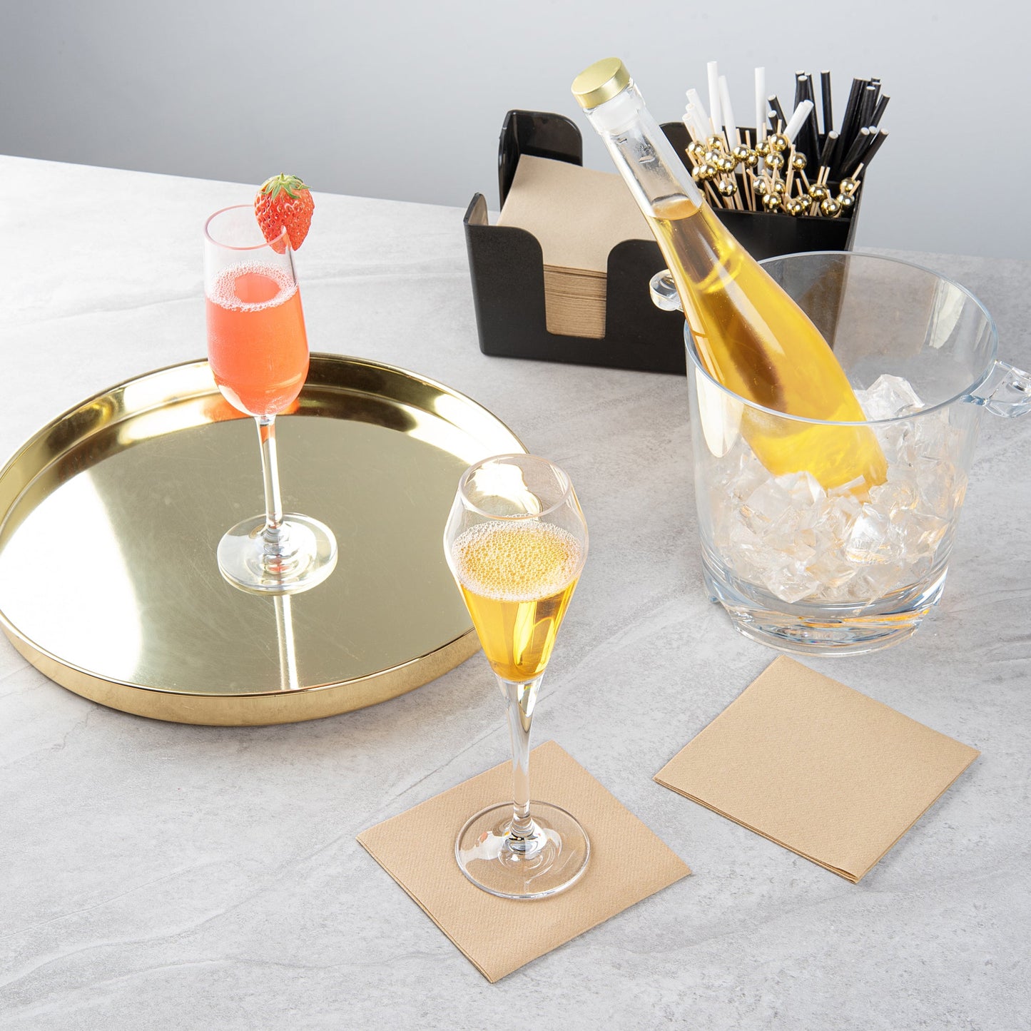 Bev Tek 7 oz Polycarbonate Champagne Flute - 2 3/4" x 2 3/4" x 9 1/4" - 6 count box