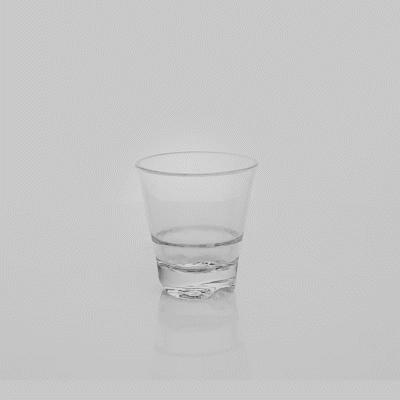 Bev Tek 3 oz Polycarbonate Whiskey Glass - Stackable - 2 1/2" x 2 1/2" x 2 3/4" - 48 count box