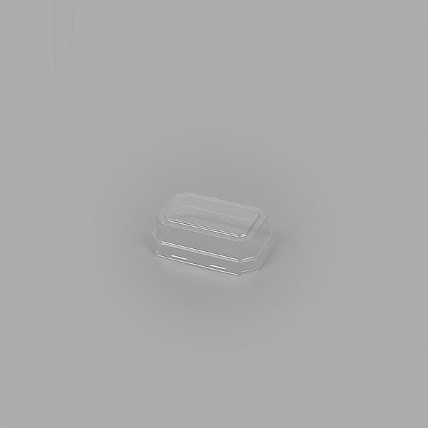Mini Serve Rectangle Clear Plastic Dome Lid - Fits 3 oz Dessert Cup - 100 count box