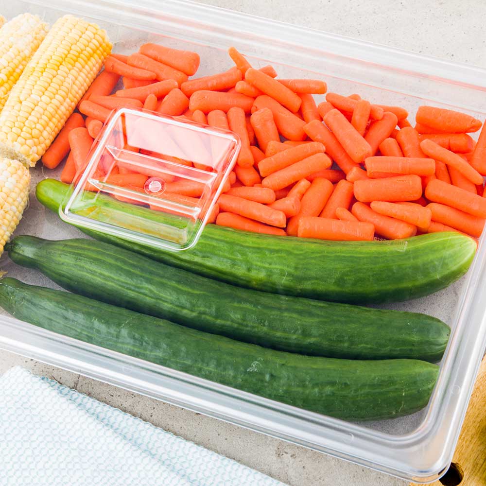 Met Lux Rectangle Clear Plastic Lid - Fits Full Size Cold Food Storage Container - 1 count box