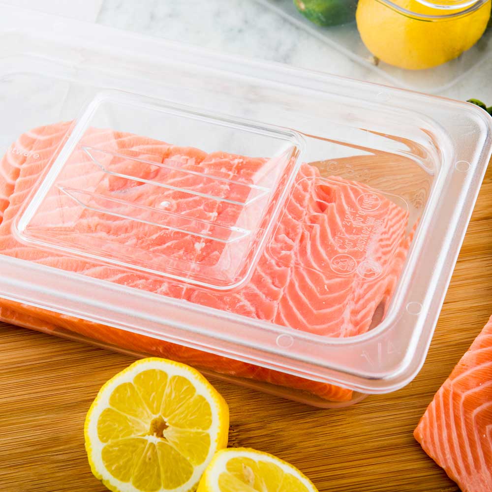 Met Lux Rectangle Clear Plastic Lid - Fits 1/4 Size Cold Food Storage Container - 1 count box