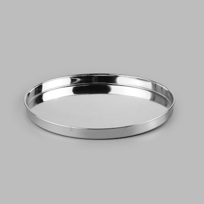 Bar Lux Stainless Steel Serving Tray - Mirrored Finish - 12 1/2" x 12 1/2" x 1" - 1 count box