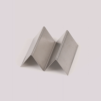Met Lux Stainless Steel Single Taco Holder - with 1 or 2 Compartments - 4 1/4" x 4" x 1 1/2" - 1 count box