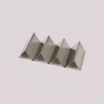 Met Lux Stainless Steel Triple Taco Holder - with 3 or 4 Compartments - 8 1/2" x 4" x 1 1/2" - 1 count box