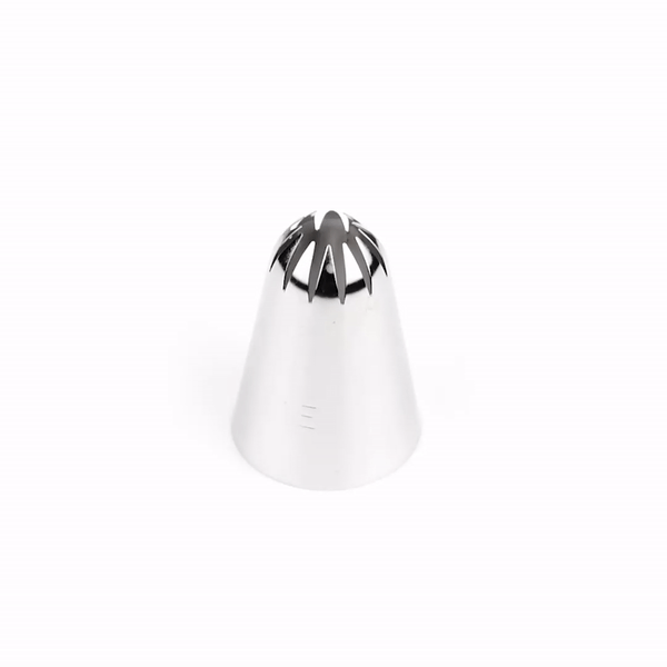 Pastry Tek Stainless Steel #1E Drop Flower Piping Tip - 1" x 1" x 1 1/2" - 1 count box