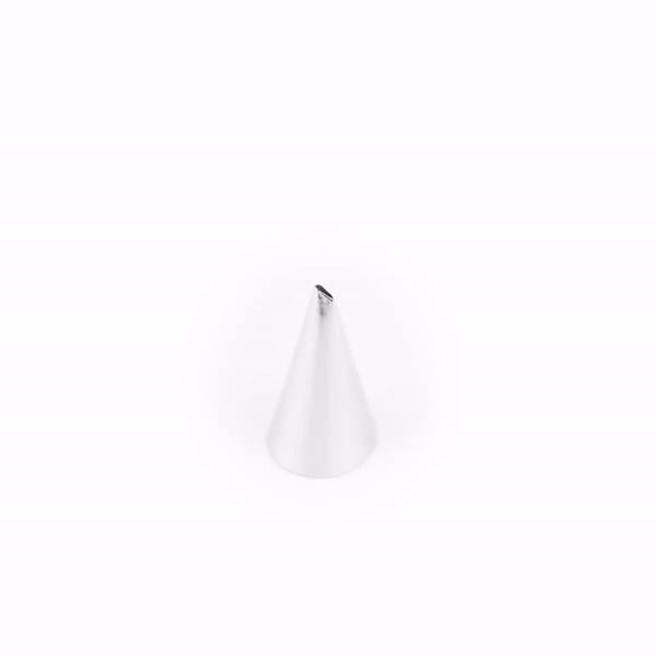 Pastry Tek Stainless Steel #101S Petal Piping Tip - 3/4" x 3/4" x 1 1/4" - 1 count box