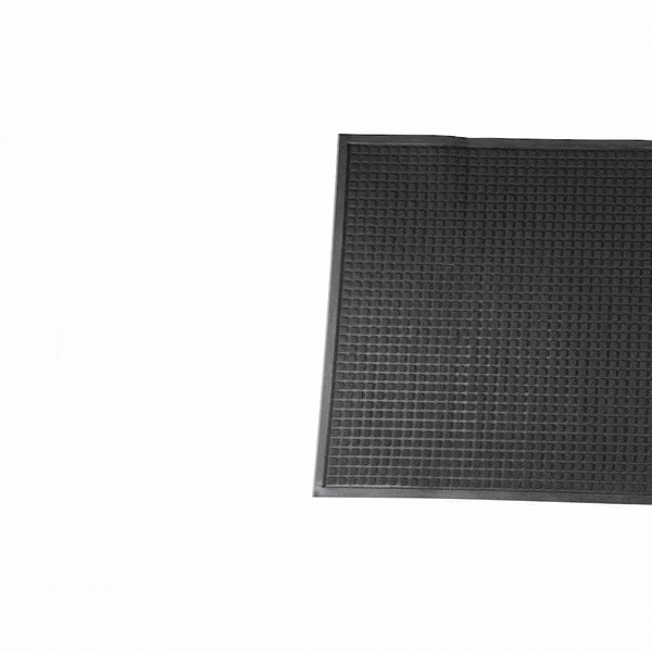 Comfy Feet Black Heavy-Duty Carpet Floor Mat - Waffle - 60" x 36" - 1 count box