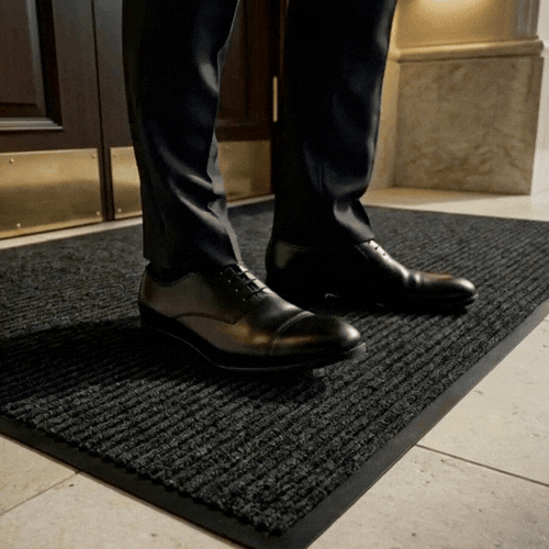 Comfy Feet Black Carpet Floor Mat - Ribbed - 60" x 36" - 1 count box