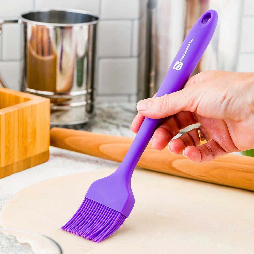 Chef 101 Purple Silicone Pastry and Basting Brush - 10 1/4" x 1 3/4" x 3/4" - 1 count box