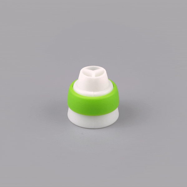 Pastry Tek Round White Plastic Tri-Color Russian Piping Tip Coupler - 1 count box
